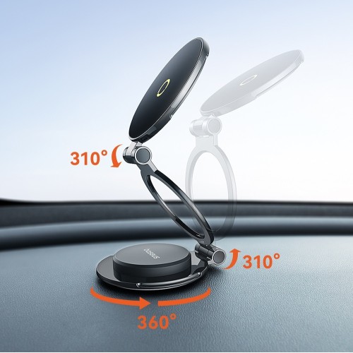TELEFONO LAIKIKLIS BASEUS MAGPRO SERIES II MAGNETIC CAR MOUNT STICK-ON VERSION JUODAS C40172900121-00