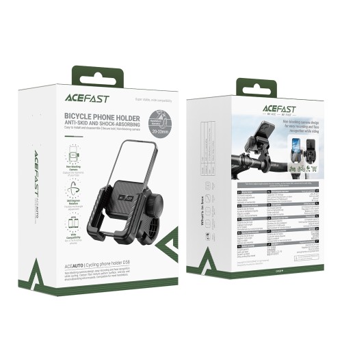 TELEFONO LAIKIKLIS DVIRAČIUI ACEFAST D58 JUODAS