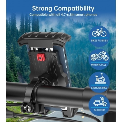 TELEFONO LAIKIKLIS DVIRAČIUI CHOETECH H067 JUODAS