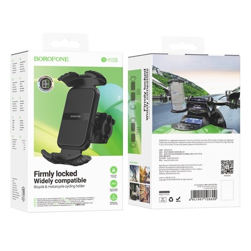 TELEFONO LAIKIKLIS DVIRAČIUI, MOTOCIKLUI BOROFONE BH105 JUODAS