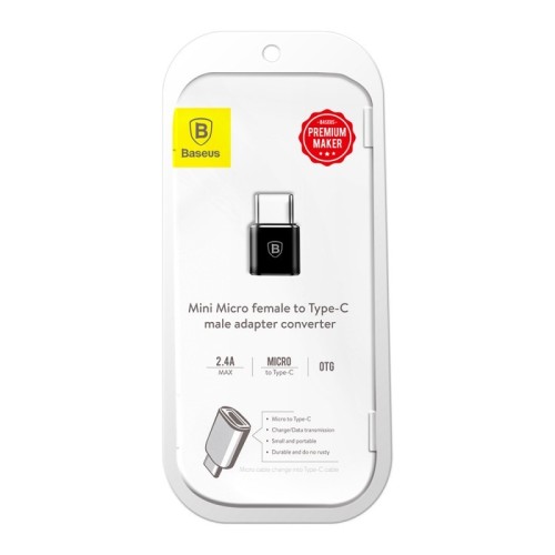 ADAPTERIS BASEUS MICROUSB TO TYPE-C OTG JUODAS CAMOTG-01 ADAPTERIS BASEUS MICROUSB TO TYPE-C OTG JUODAS CAMOTG-01