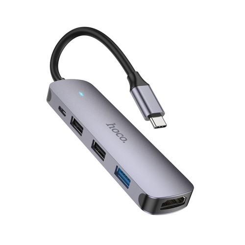 ADAPTERIS HOCO HB27 TYPE-C MULTI-FUNCTION CONVERTER HDMI+USB3.0+USB2.0*2+PD PILKAS ADAPTERIS HOCO HB27 TYPE-C MULTI-FUNCTION CONVERTER HDMI+USB3.0+USB2.0*2+PD PILKAS