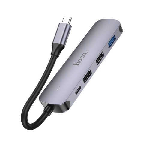 ADAPTERIS HOCO HB27 TYPE-C MULTI-FUNCTION CONVERTER HDMI+USB3.0+USB2.0*2+PD PILKAS ADAPTERIS HOCO HB27 TYPE-C MULTI-FUNCTION CONVERTER HDMI+USB3.0+USB2.0*2+PD PILKAS