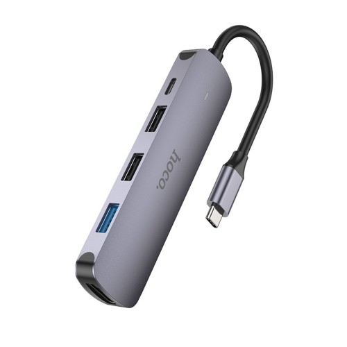ADAPTERIS HOCO HB27 TYPE-C MULTI-FUNCTION CONVERTER HDMI+USB3.0+USB2.0*2+PD PILKAS ADAPTERIS HOCO HB27 TYPE-C MULTI-FUNCTION CONVERTER HDMI+USB3.0+USB2.0*2+PD PILKAS
