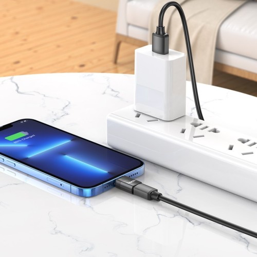 ADAPTERIS HOCO UA17 LIGHTNING TO TYPE-C JUODAS ADAPTERIS HOCO UA17 LIGHTNING TO TYPE-C JUODAS