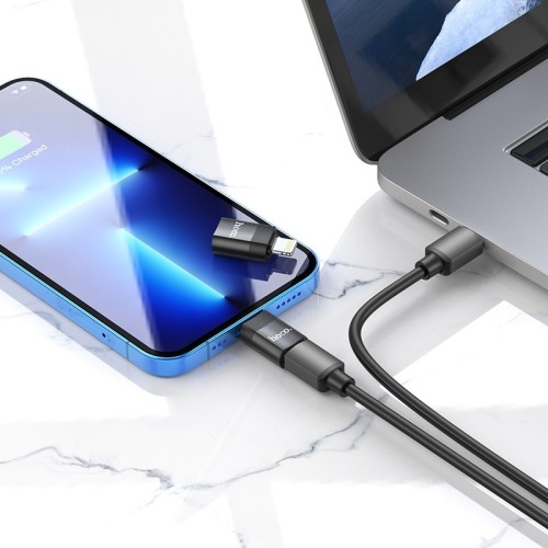 ADAPTERIS HOCO UA17 LIGHTNING TO TYPE-C JUODAS ADAPTERIS HOCO UA17 LIGHTNING TO TYPE-C JUODAS
