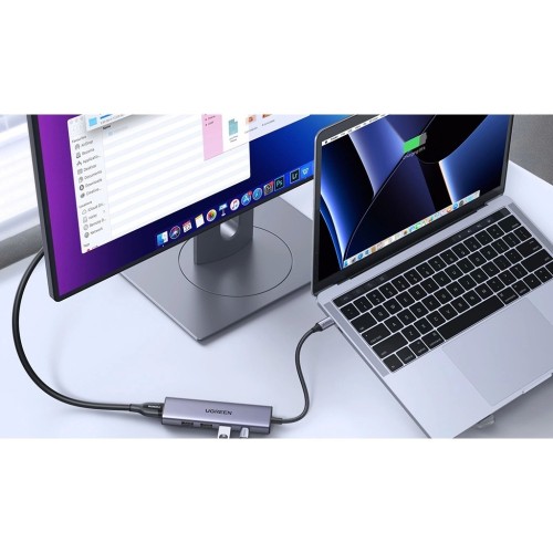 ADAPTERIS UGREEN CM511 USB-C TO HDMI 1.4 + 3XUSB-A + USB-C PD100W PILKAS ADAPTERIS UGREEN CM511 USB-C TO HDMI 1.4 + 3XUSB-A + USB-C PD100W PILKAS