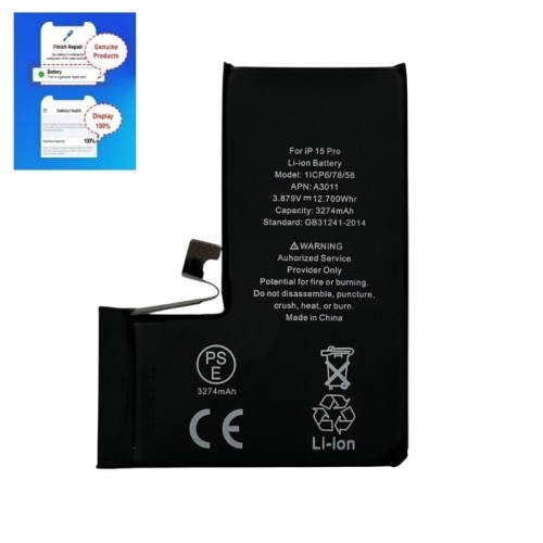 AKUMULIATORIUS APPLE IPHONE 15 PRO 3274MAH DIAGNOSABLE OEM AKUMULIATORIUS APPLE IPHONE 15 PRO 3274MAH DIAGNOSABLE OEM