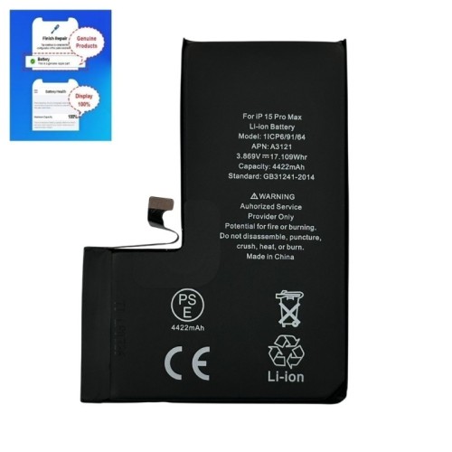 AKUMULIATORIUS APPLE IPHONE 15 PRO MAX 4422MAH DIAGNOSABLE OEM AKUMULIATORIUS APPLE IPHONE 15 PRO MAX 4422MAH DIAGNOSABLE OEM