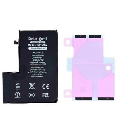 AKUMULIATORIUS STELLARXCELL DIAGNOSTIC APPLE IPHONE 12 PRO MAX 3687MAH (STANDART CAPACITY + HQ COPY BMS) AKUMULIATORIUS STELLARXCELL DIAGNOSTIC APPLE IPHONE 12 PRO MAX 3687MAH (STANDART CAPACITY + HQ COPY BMS)