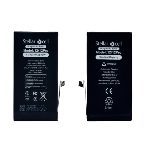 AKUMULIATORIUS STELLARXCELL DIAGNOSTIC APPLE IPHONE 12/12 PRO 2815MAH (STANDART CAPACITY + HQ COPY BMS)