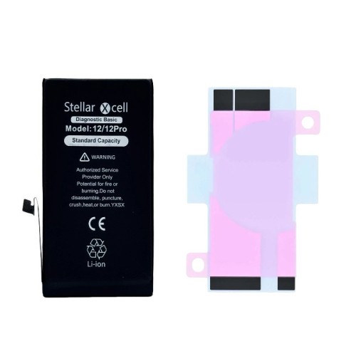 AKUMULIATORIUS STELLARXCELL DIAGNOSTIC APPLE IPHONE 12/12 PRO 2815MAH (STANDART CAPACITY + HQ COPY BMS)