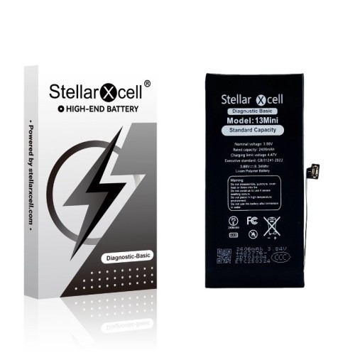 AKUMULIATORIUS STELLARXCELL DIAGNOSTIC APPLE IPHONE 13 MINI 2410MAH (STANDART CAPACITY + HQ COPY BMS) AKUMULIATORIUS STELLARXCELL DIAGNOSTIC APPLE IPHONE 13 MINI 2410MAH (STANDART CAPACITY + HQ COPY BMS)