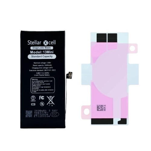 AKUMULIATORIUS STELLARXCELL DIAGNOSTIC APPLE IPHONE 13 MINI 2410MAH (STANDART CAPACITY + HQ COPY BMS) AKUMULIATORIUS STELLARXCELL DIAGNOSTIC APPLE IPHONE 13 MINI 2410MAH (STANDART CAPACITY + HQ COPY BMS)