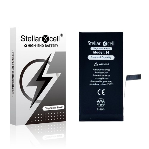 AKUMULIATORIUS STELLARXCELL DIAGNOSTIC APPLE IPHONE 14 3280MAH (STANDART CAPACITY + HQ COPY BMS) AKUMULIATORIUS STELLARXCELL DIAGNOSTIC APPLE IPHONE 14 3280MAH (STANDART CAPACITY + HQ COPY BMS)