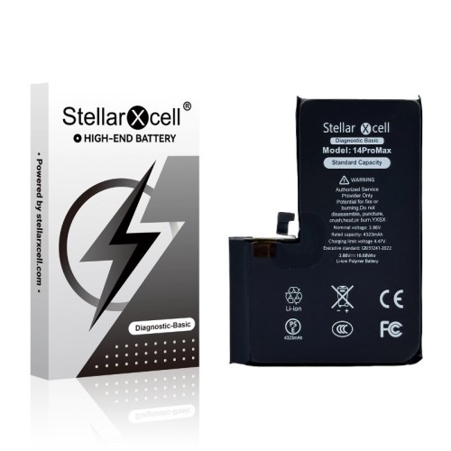 AKUMULIATORIUS STELLARXCELL DIAGNOSTIC APPLE IPHONE 14 PRO MAX 4330MAH (STANDART CAPACITY + HQ COPY BMS)