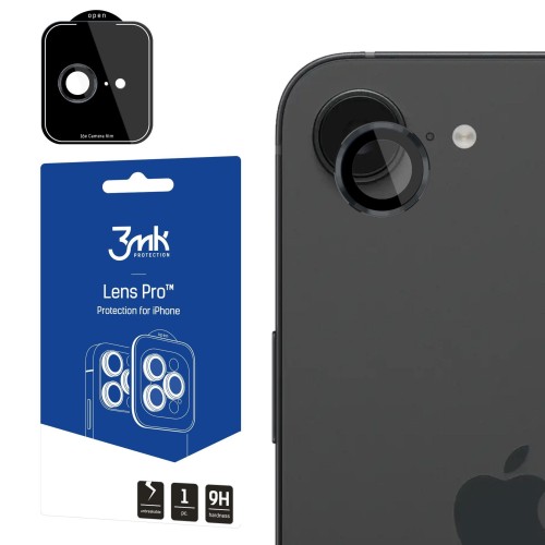 APSAUGINIS STIKLIUKAS KAMERAI 3MK LENS PRO APPLE IPHONE 16E JUODAS APSAUGINIS STIKLIUKAS KAMERAI 3MK LENS PRO APPLE IPHONE 16E JUODAS