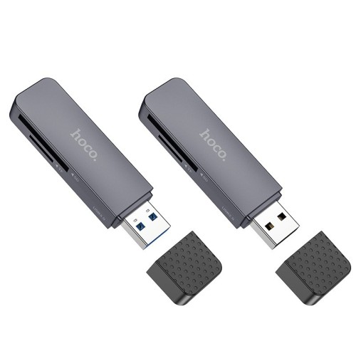 ATMINTIES KORTELIŲ SKAITYTUVAS HOCO HB45 2-IN-1 USB3.0 PILKAS ATMINTIES KORTELIŲ SKAITYTUVAS HOCO HB45 2-IN-1 USB3.0 PILKAS