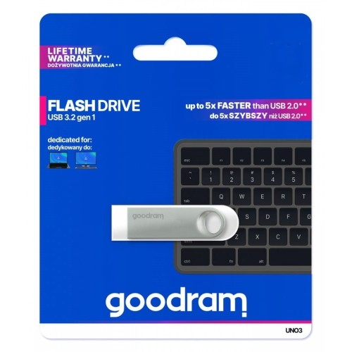 ATMINTINĖ GOODRAM UNO3 64GB USB 3.2 GEN.1 ATMINTINĖ GOODRAM UNO3 64GB USB 3.2 GEN.1