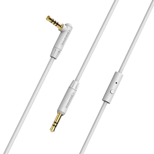 AUDIO ADAPTERIS 3,5MM Į 3,5MM BOROFONE BL5 AUX SU MIKROFONU PILKAS AUDIO ADAPTERIS 3,5MM Į 3,5MM BOROFONE BL5 AUX SU MIKROFONU PILKAS
