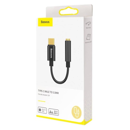 AUDIO ADAPTERIS BASEUS L54 IŠ TYPE-C Į 3.5MM JUODAS CATL54-01 AUDIO ADAPTERIS BASEUS L54 IŠ TYPE-C Į 3.5MM JUODAS CATL54-01