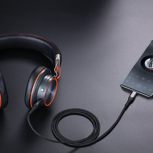 AUDIO ADAPTERIS JOYROOM SY-A03 TYPE-C TO 3.5MM 1.0M JUODAS AUDIO ADAPTERIS JOYROOM SY-A03 TYPE-C TO 3.5MM 1.0M JUODAS