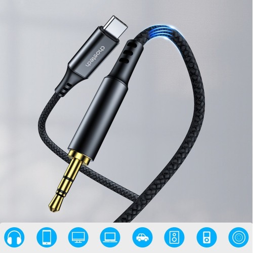 AUDIO KABELIS CHOETECH AUX006 USB-C TO 3.5MM JUODAS AUDIO KABELIS CHOETECH AUX006 USB-C TO 3.5MM JUODAS