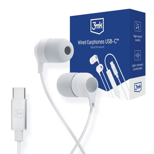 AUSINĖS 3MK WIRED EARPHONES USB-C BALTOS AUSINĖS 3MK WIRED EARPHONES USB-C BALTOS