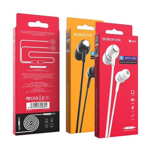 AUSINĖS BOROFONE BM36 3,5MM BALTOS AUSINĖS BOROFONE BM36 3,5MM BALTOS