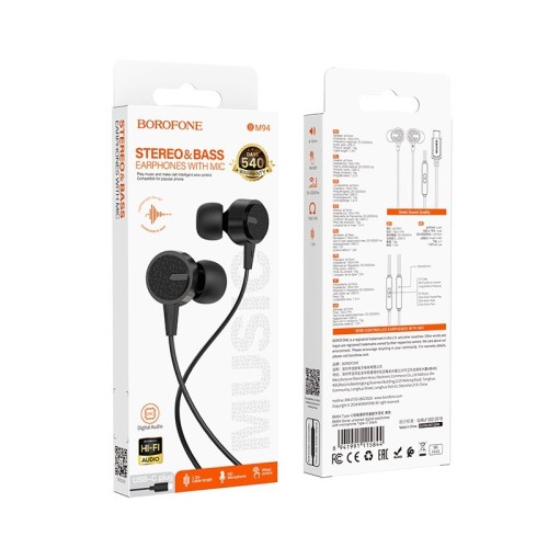 AUSINĖS BOROFONE BM94 USB-C JUODOS AUSINĖS BOROFONE BM94 USB-C JUODOS