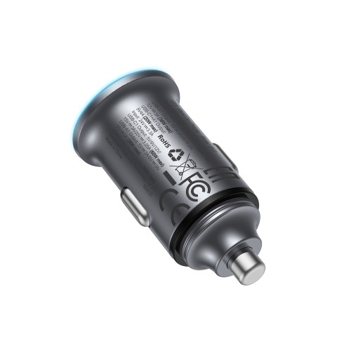 AUTOMOBILINIS ĮKROVIKLIS ACEFAST B15 65W USB-C/USB-A PILKAS AUTOMOBILINIS ĮKROVIKLIS ACEFAST B15 65W USB-C/USB-A PILKAS