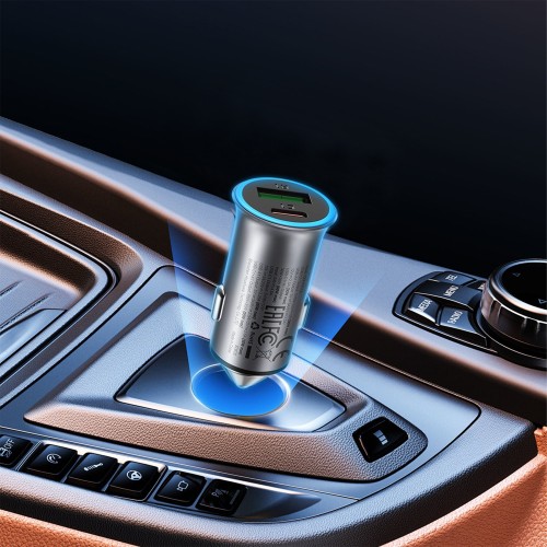 AUTOMOBILINIS ĮKROVIKLIS ACEFAST B16 95W USB-C/USB-A PILKAS AUTOMOBILINIS ĮKROVIKLIS ACEFAST B16 95W USB-C/USB-A PILKAS