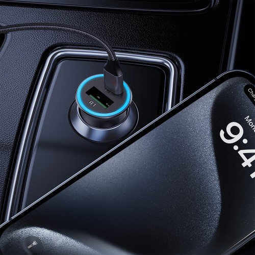 AUTOMOBILINIS ĮKROVIKLIS ACEFAST B16 95W USB-C/USB-A PILKAS AUTOMOBILINIS ĮKROVIKLIS ACEFAST B16 95W USB-C/USB-A PILKAS