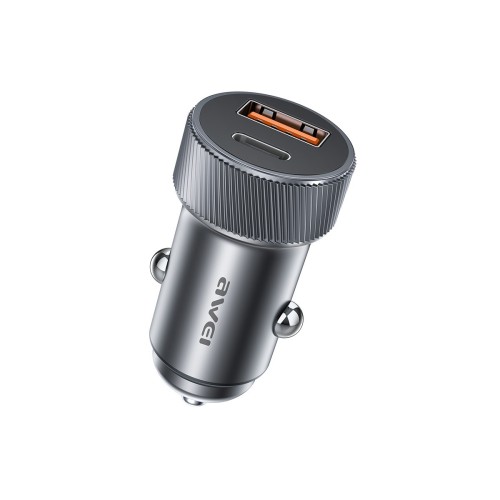 AUTOMOBILINIS ĮKROVIKLIS AWEI C-857 33W USB-C/USB-A JUODAS AUTOMOBILINIS ĮKROVIKLIS AWEI C-857 33W USB-C/USB-A JUODAS