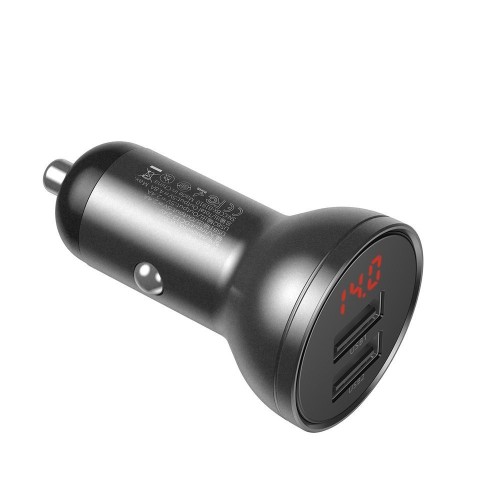 AUTOMOBILINIS ĮKROVIKLIS BASEUS DIGITAL DISPLAY 24W 2XUSB-A JUODAS CCBX-0G AUTOMOBILINIS ĮKROVIKLIS BASEUS DIGITAL DISPLAY 24W 2XUSB-A JUODAS CCBX-0G