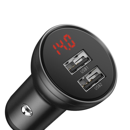 AUTOMOBILINIS ĮKROVIKLIS BASEUS DIGITAL DISPLAY 24W 2XUSB-A JUODAS CCBX-0G AUTOMOBILINIS ĮKROVIKLIS BASEUS DIGITAL DISPLAY 24W 2XUSB-A JUODAS CCBX-0G