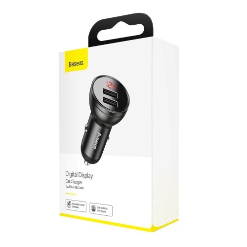 AUTOMOBILINIS ĮKROVIKLIS BASEUS DIGITAL DISPLAY 24W 2XUSB-A JUODAS CCBX-0G AUTOMOBILINIS ĮKROVIKLIS BASEUS DIGITAL DISPLAY 24W 2XUSB-A JUODAS CCBX-0G