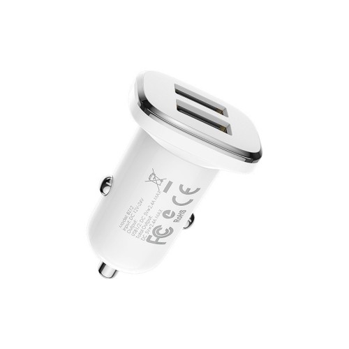 AUTOMOBILINIS ĮKROVIKLIS BOROFONE BZ12 SU 2 USB JUNGTIMIS (2.4A) BALTAS AUTOMOBILINIS ĮKROVIKLIS BOROFONE BZ12 SU 2 USB JUNGTIMIS (2.4A) BALTAS