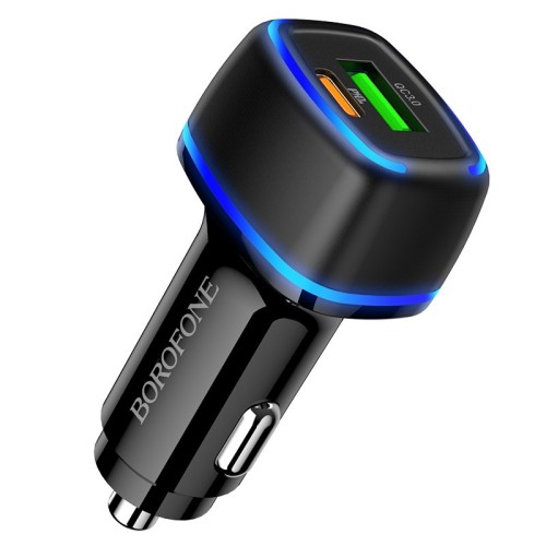 AUTOMOBILINIS ĮKROVIKLIS BOROFONE BZ14A PD20W+QC3.0 SU 2 USB JUNGTIMIS (TYPE-C TO LIGHTNING) JUODAS AUTOMOBILINIS ĮKROVIKLIS BOROFONE BZ14A PD20W+QC3.0 SU 2 USB JUNGTIMIS (TYPE-C TO LIGHTNING) JUODAS