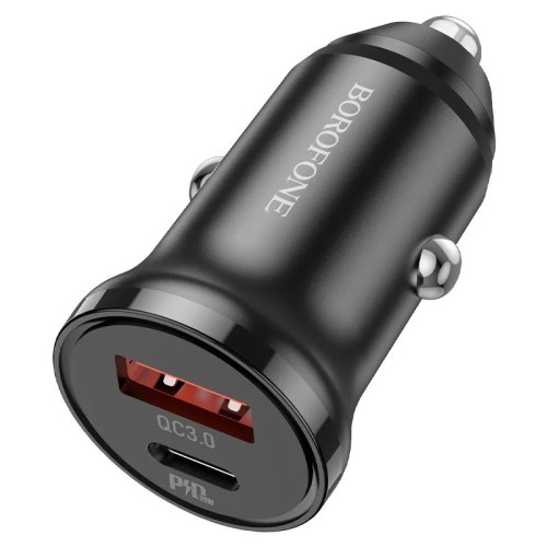 AUTOMOBILINIS ĮKROVIKLIS BOROFONE BZ18A USB-A/TYPE-C PD20W+QC3.0 JUODAS AUTOMOBILINIS ĮKROVIKLIS BOROFONE BZ18A USB-A/TYPE-C PD20W+QC3.0 JUODAS