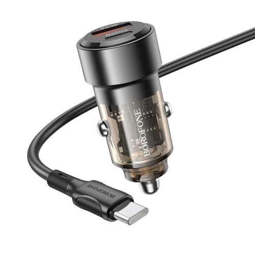 AUTOMOBILINIS ĮKROVIKLIS BOROFONE BZ20 PD20W+QC3.0 38W + TYPE-C JUODAS AUTOMOBILINIS ĮKROVIKLIS BOROFONE BZ20 PD20W+QC3.0 38W + TYPE-C JUODAS