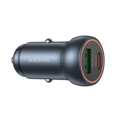 AUTOMOBILINIS ĮKROVIKLIS BOROFONE BZ32A USB-C/USB-A 30W PILKAS AUTOMOBILINIS ĮKROVIKLIS BOROFONE BZ32A USB-C/USB-A 30W PILKAS