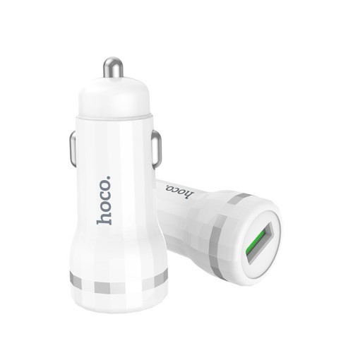 AUTOMOBILINIS ĮKROVIKLIS HOCO Z27A STAUNCH QUICK CHARGE 3.0 (3.1A) BALTAS AUTOMOBILINIS ĮKROVIKLIS HOCO Z27A STAUNCH QUICK CHARGE 3.0 (3.1A) BALTAS