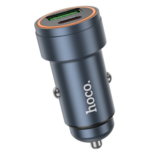 AUTOMOBILINIS ĮKROVIKLIS HOCO Z57A 30W USB-C/USB-A PILKAS AUTOMOBILINIS ĮKROVIKLIS HOCO Z57A 30W USB-C/USB-A PILKAS