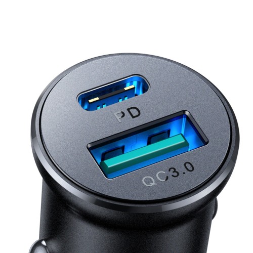 AUTOMOBILINIS ĮKROVIKLIS JOYROOM JR-CCN05 USB-C/USB-A 30W JUODAS AUTOMOBILINIS ĮKROVIKLIS JOYROOM JR-CCN05 USB-C/USB-A 30W JUODAS
