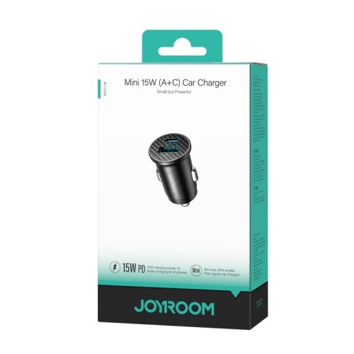 AUTOMOBILINIS ĮKROVIKLIS JOYROOM JR-CCN16 USB-A/USB-C 15W JUODAS AUTOMOBILINIS ĮKROVIKLIS JOYROOM JR-CCN16 USB-A/USB-C 15W JUODAS