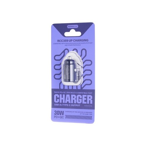 AUTOMOBILINIS ĮKROVIKLIS REMAX RCC359 30W USB-C/USB-A JUODAS AUTOMOBILINIS ĮKROVIKLIS REMAX RCC359 30W USB-C/USB-A JUODAS