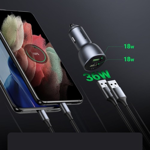 AUTOMOBILINIS ĮKROVIKLIS UGREEN CD213 2XUSB-A 36W MĖLYNAS AUTOMOBILINIS ĮKROVIKLIS UGREEN CD213 2XUSB-A 36W MĖLYNAS