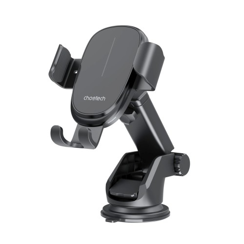 AUTOMOBILINIS LAIKIKLIS-ĮKROVIKLIS CHOETECH T203-F 15W GRAVITY CAR CHARGER HOLDER JUODAS