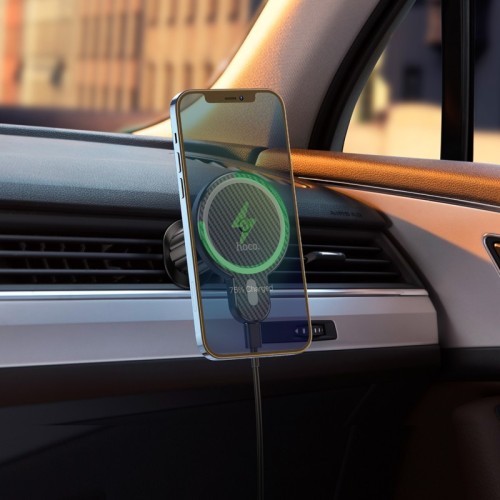 AUTOMOBILINIS LAIKIKLIS-ĮKROVIKLIS HOCO CA85 MAGSAFE 15W JUODAS
